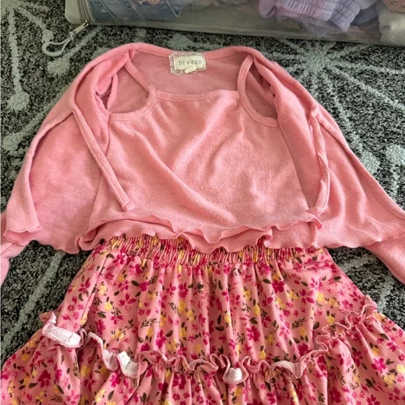 btween Pink Floral Kids Matching Set - Picture 2 of 4